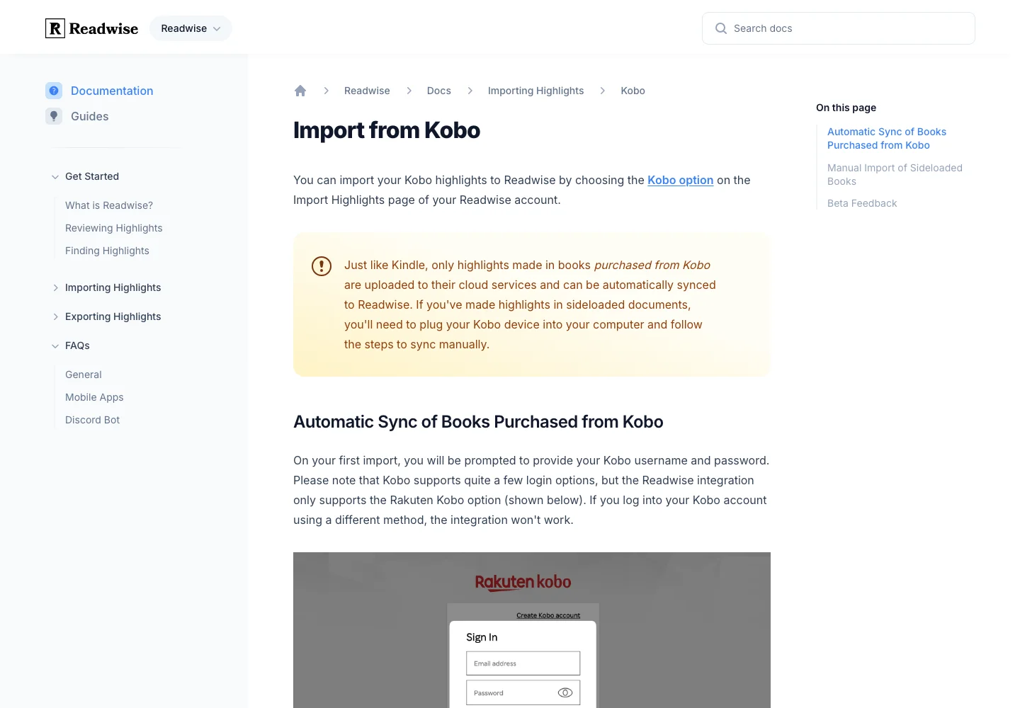 Readwise 官方 Import from Kobo 指南