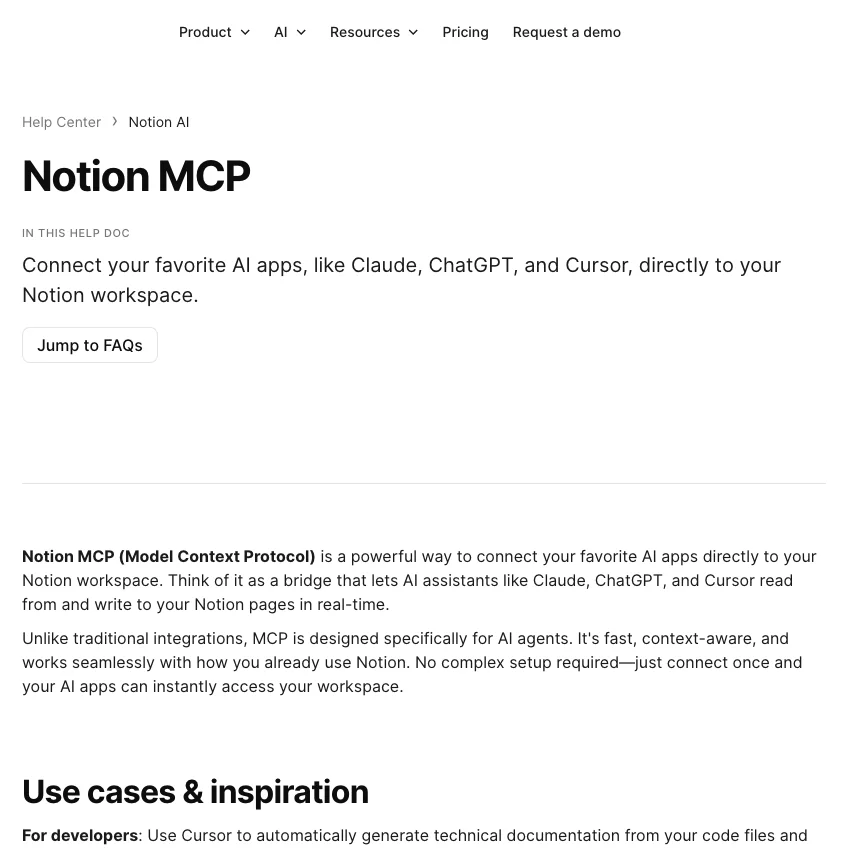 Official Notion MCP guide for connecting AI tools