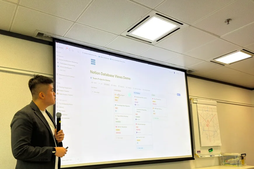 Roy 即場示範 Notion database views 設定